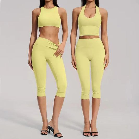Yoga Capri Pants Athletic Set
