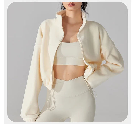 Fleece Sherpa Cropped Jacket